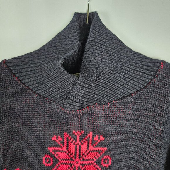 Vintage Comfortably Yours Black & Red Acrylic Sweater USA-Made Nordic Winter - Picture 3 of 10